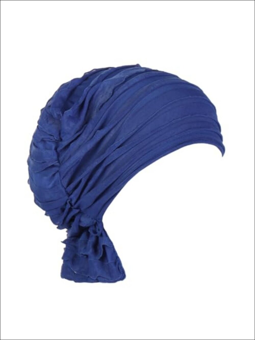 Pre Tied Chemo Turban Polyester Ruffle Headwrap for Women
